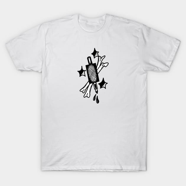 Tattoo Gun and Bones - Tattoo Art T-Shirt by DeadBeatElite